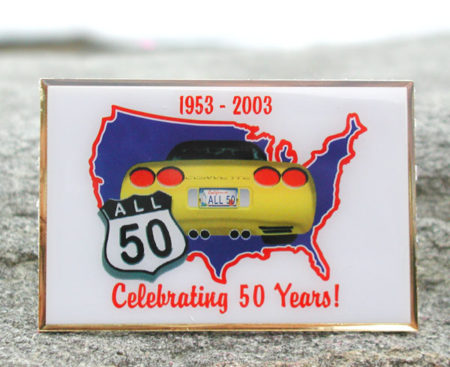 Brass Ring Multimedia design: All 50 Corvette logo on dash plate (image)
