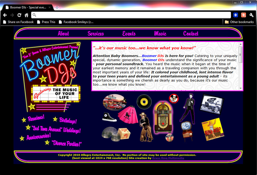 Boomer DJ's Website Design | Brass Ring Web Design