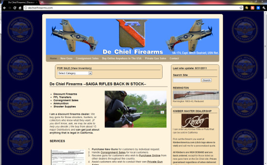 DeChielFirearms.com WordPress website ($397 WordPress Special)