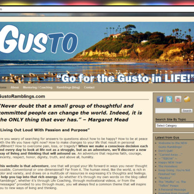 NEW SITE! Gusto Ramblings Website($397 WordPress Special)