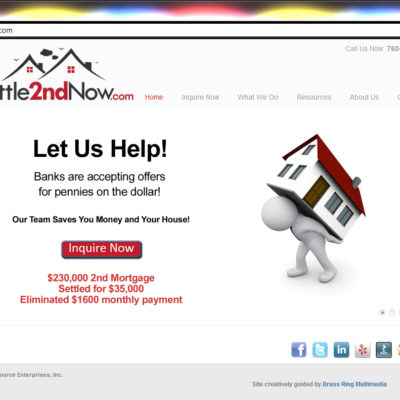 NEW SITE! Settle2ndNow.com WordPress website design($397 WordPress Special)