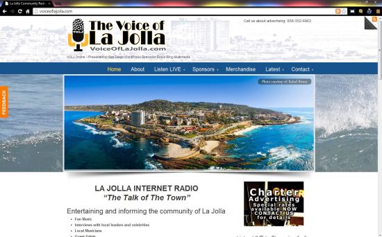 Voice of La Jolla Internet Radio Station WordPress Website design by Brass Ring Multimedia