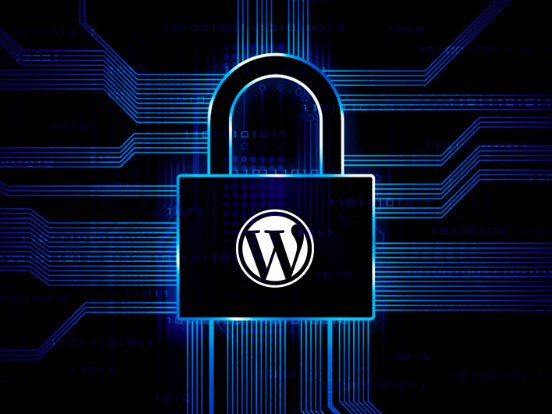 WordPress Security (image of lock with WP logo)
